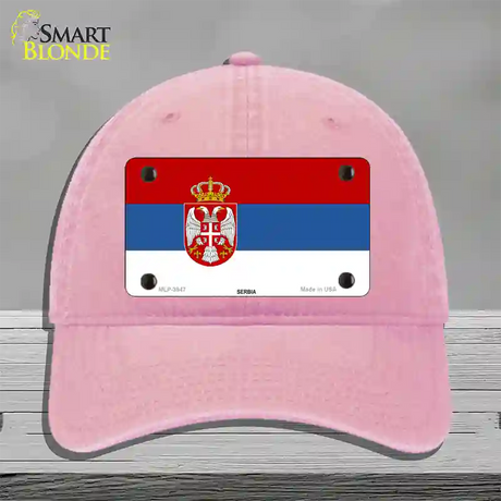 Serbia Eagle Flag Novelty License Plate Hat Unconstructed Cotton / Pink