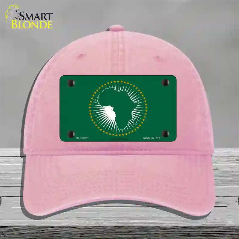 African Union Flag Novelty License Plate Hat Unconstructed Cotton / Pink