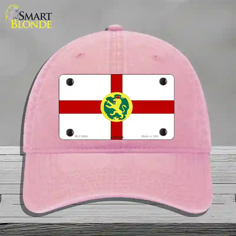 Alderney Flag Novelty License Plate Hat Unconstructed Cotton / Pink