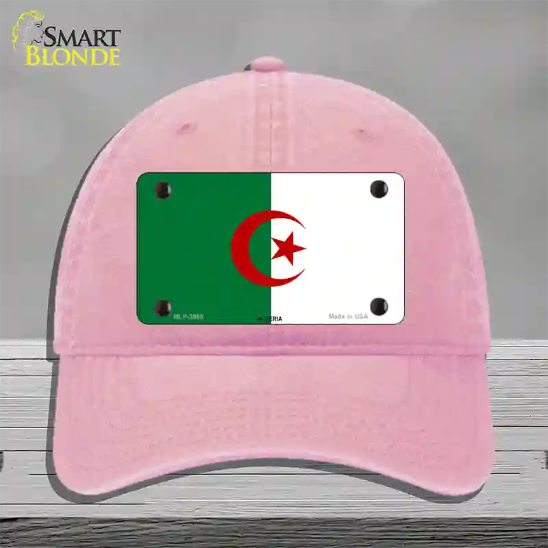 Algeria Flag Novelty License Plate Hat Unconstructed Cotton / Pink