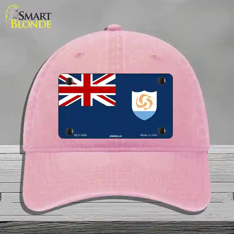 Anguilla Flag Novelty License Plate Hat Unconstructed Cotton / Pink