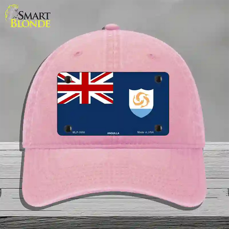 Anguilla Flag Novelty License Plate Hat Unconstructed Cotton / Pink