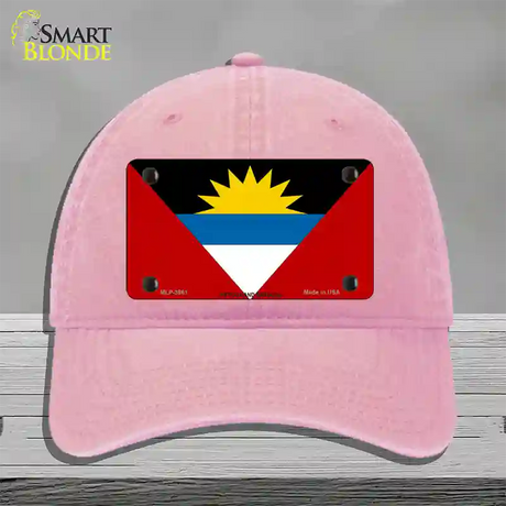 Antigua & Barbuda Flag Novelty License Plate Hat Unconstructed Cotton / Pink