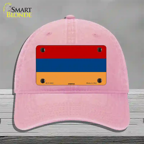 Armenia Flag Novelty License Plate Hat Unconstructed Cotton / Pink