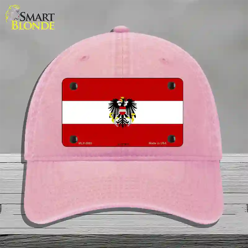 Austria Flag Novelty License Plate Hat Unconstructed Cotton / Pink