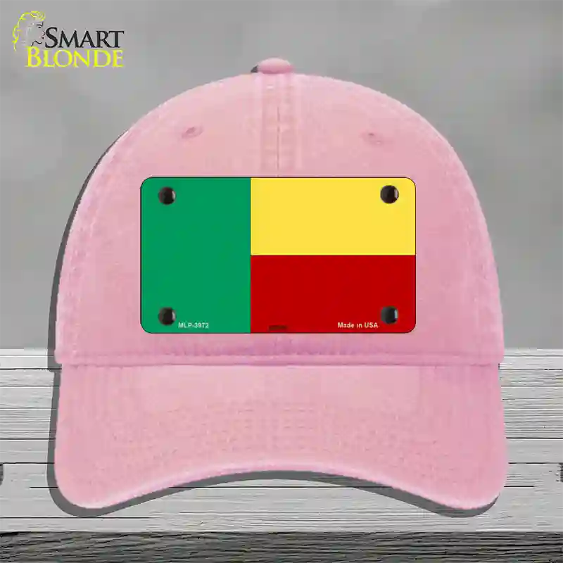 Benin Flag Novelty License Plate Hat Unconstructed Cotton / Pink