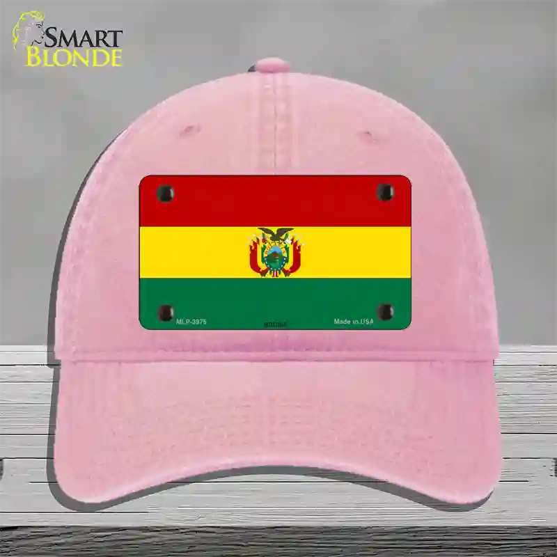 Bolivia Flag Novelty License Plate Hat Unconstructed Cotton / Pink