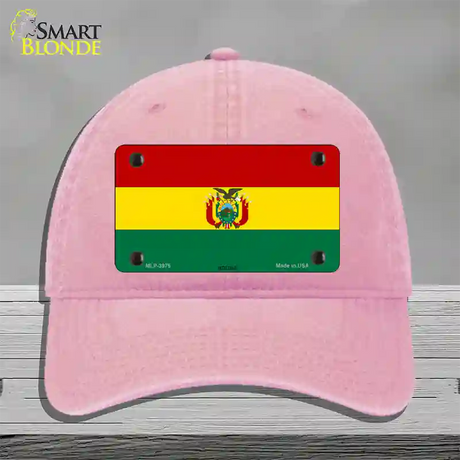 Bolivia Flag Novelty License Plate Hat Unconstructed Cotton / Pink