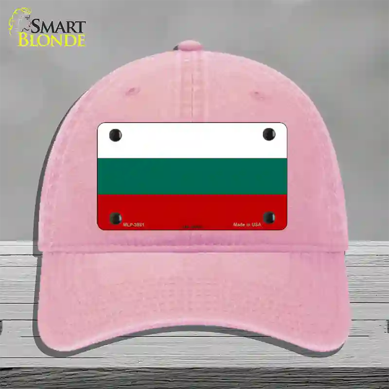 Bulgaria Flag Novelty License Plate Hat Unconstructed Cotton / Pink