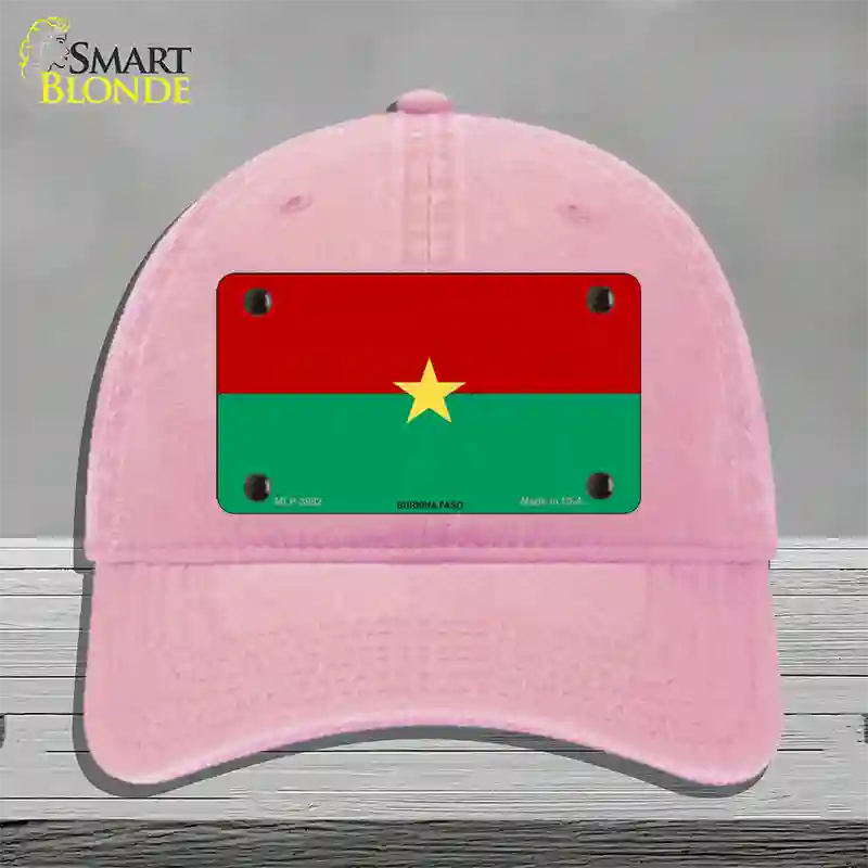 Burkina Faso Flag Novelty License Plate Hat Unconstructed Cotton / Pink