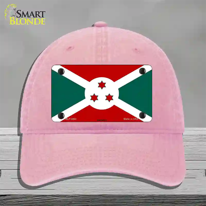 Burundi Flag Novelty License Plate Hat Unconstructed Cotton / Pink