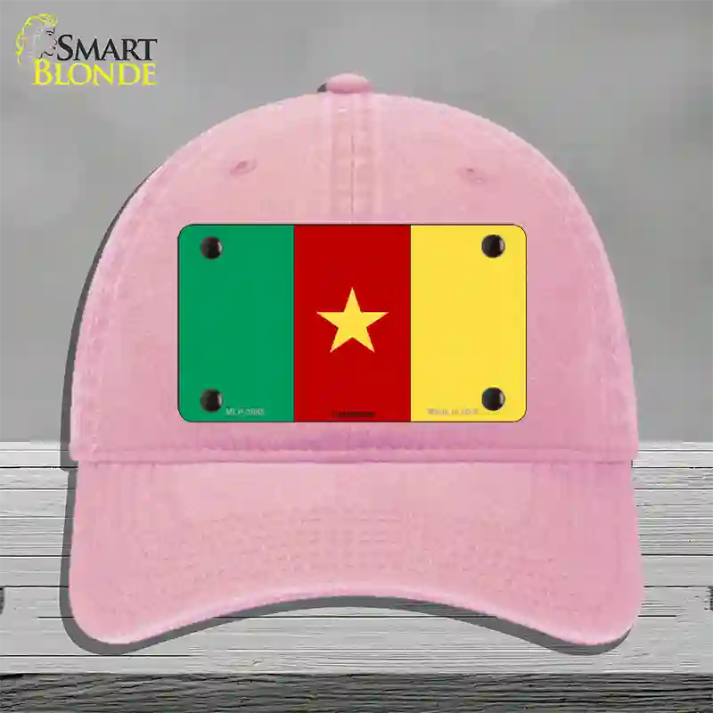 Cameroon Flag Novelty License Plate Hat Unconstructed Cotton / Pink