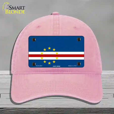 Cape Verde Flag Novelty License Plate Hat Unconstructed Cotton / Pink