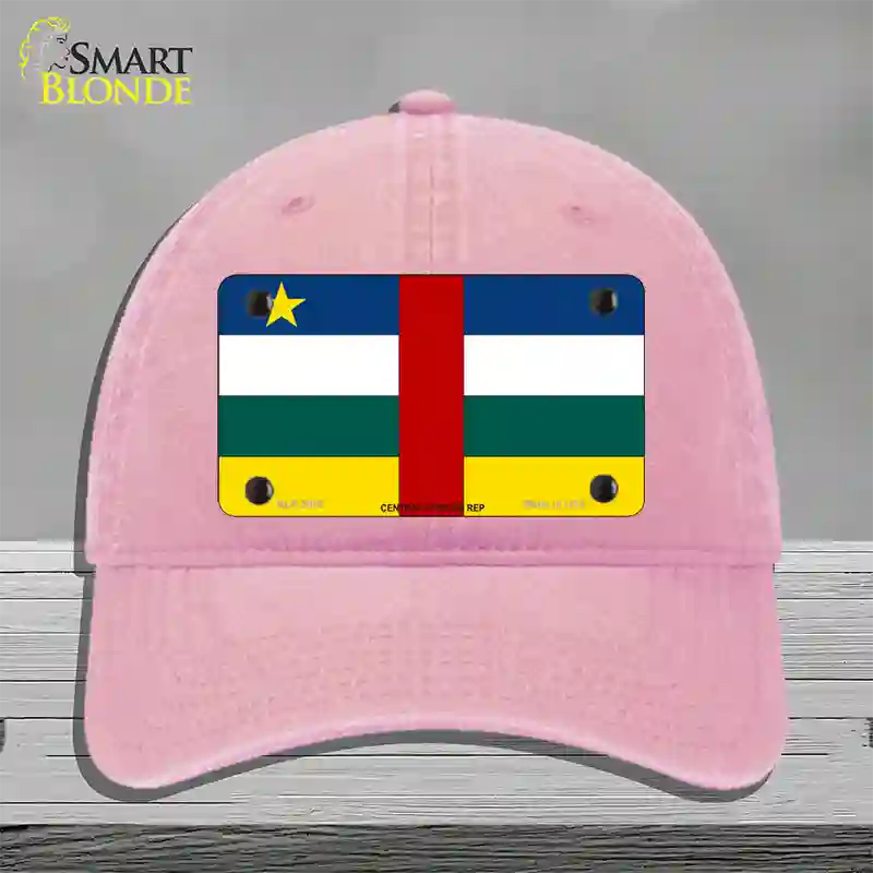 Central African Rep Flag Novelty License Plate Hat Unconstructed Cotton / Pink