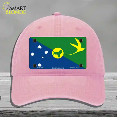 Christmas Island Flag Novelty License Plate Hat Unconstructed Cotton / Pink