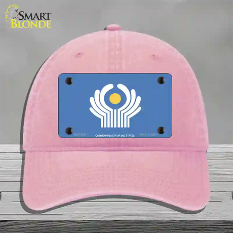 Commonwealth Of Ind States Flag Novelty License Plate Hat Unconstructed Cotton / Pink