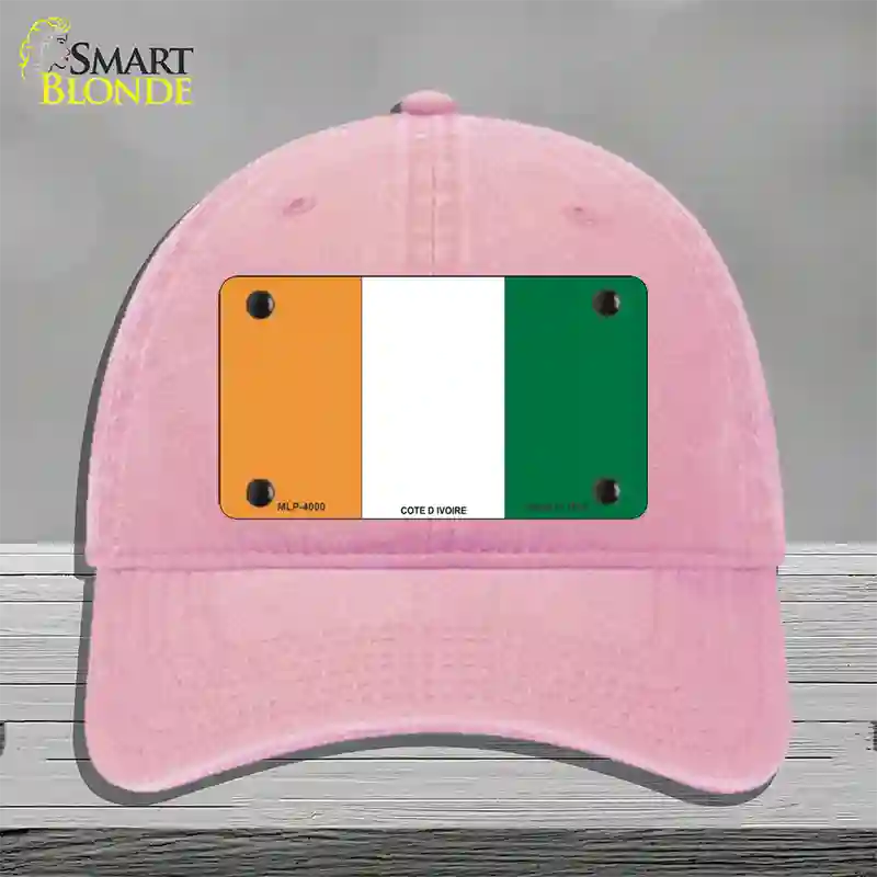 Cote D Ivoire Flag Novelty License Plate Hat Unconstructed Cotton / Pink