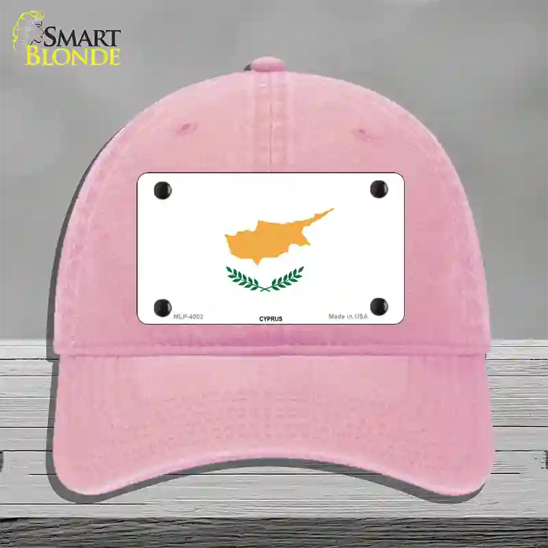 Cyprus Flag Novelty License Plate Hat Unconstructed Cotton / Pink