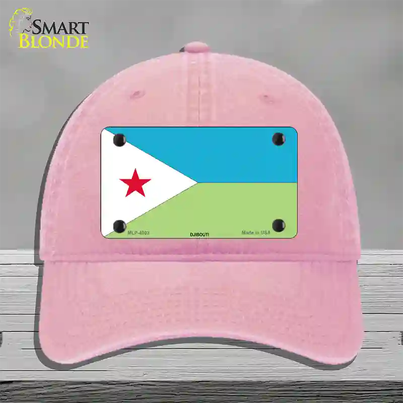 Djibouti Flag Novelty License Plate Hat Unconstructed Cotton / Pink