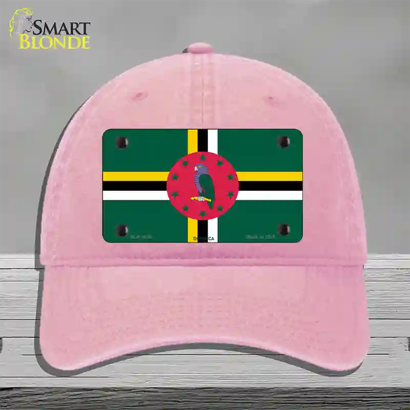 Dominica Flag Novelty License Plate Hat Unconstructed Cotton / Pink