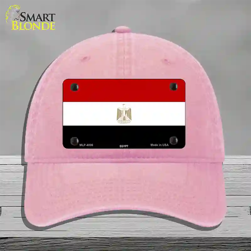 Egypt Flag Novelty License Plate Hat Unconstructed Cotton / Pink