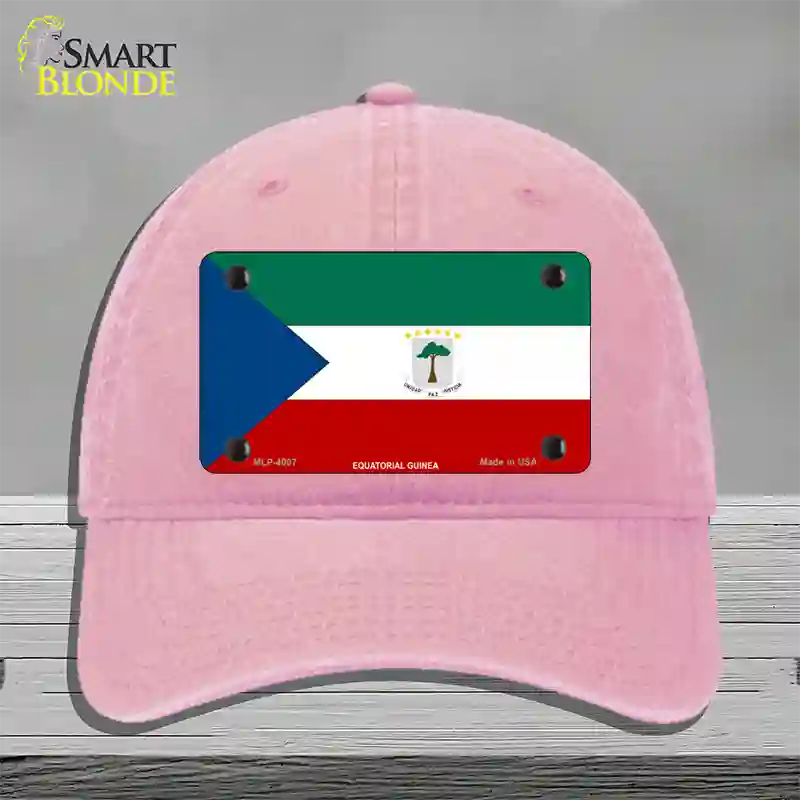 Equatorial Guinea Flag Novelty License Plate Hat Unconstructed Cotton / Pink