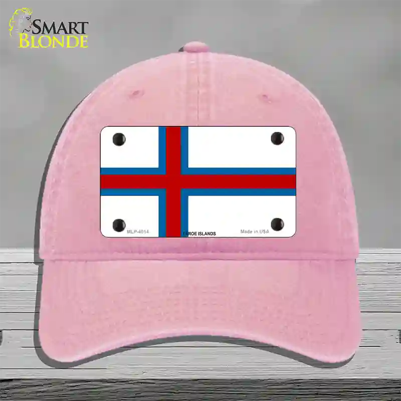 Faroe Islands Flag Novelty License Plate Hat Unconstructed Cotton / Pink