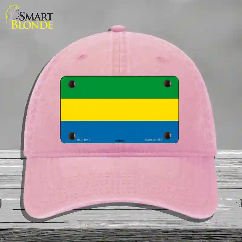 Gabon Flag Novelty License Plate Hat Unconstructed Cotton / Pink