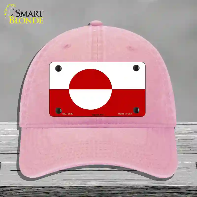 Greenland Flag Novelty License Plate Hat Unconstructed Cotton / Pink