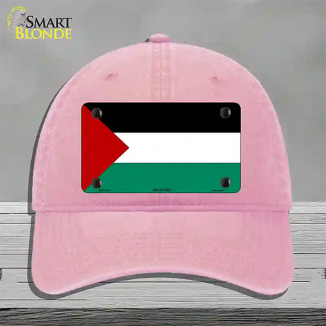 Palestine Country Flag Novelty License Plate Hat Unconstructed Cotton / Pink