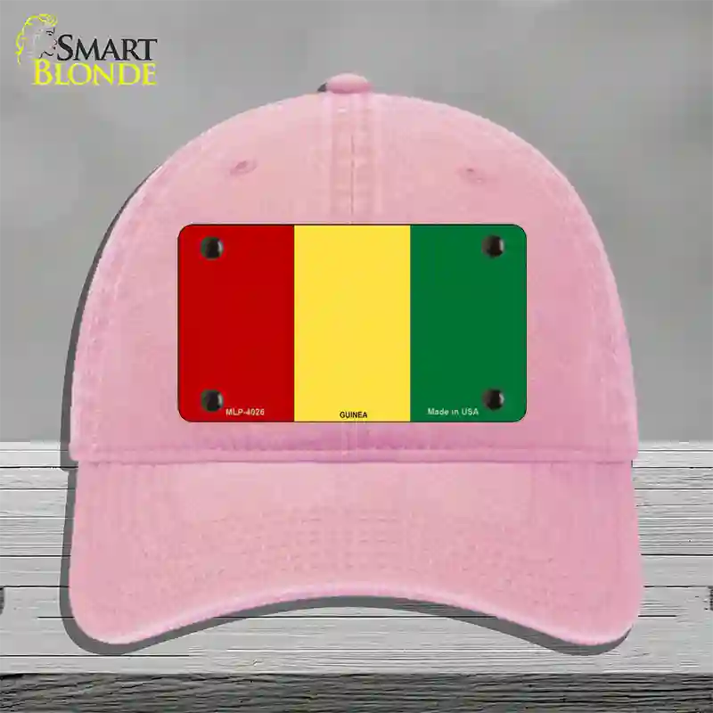 Guinea Flag Novelty License Plate Hat Unconstructed Cotton / Pink