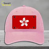 Hong Kong Flag Novelty License Plate Hat Unconstructed Cotton / Pink