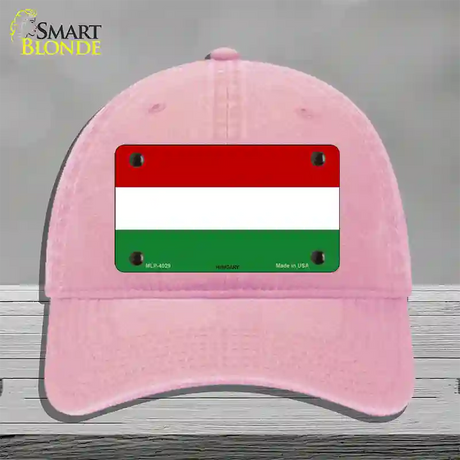 Hungary Flag Novelty License Plate Hat Unconstructed Cotton / Pink