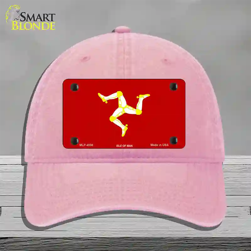 Isle Of Man Flag Novelty License Plate Hat Unconstructed Cotton / Pink