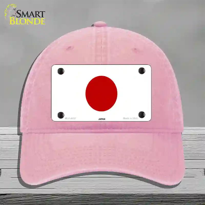 Japan Flag Novelty License Plate Hat Unconstructed Cotton / Pink