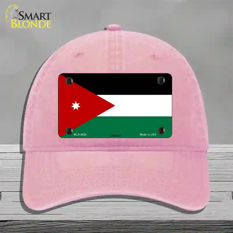 Jordan Flag Novelty License Plate Hat Unconstructed Cotton / Pink