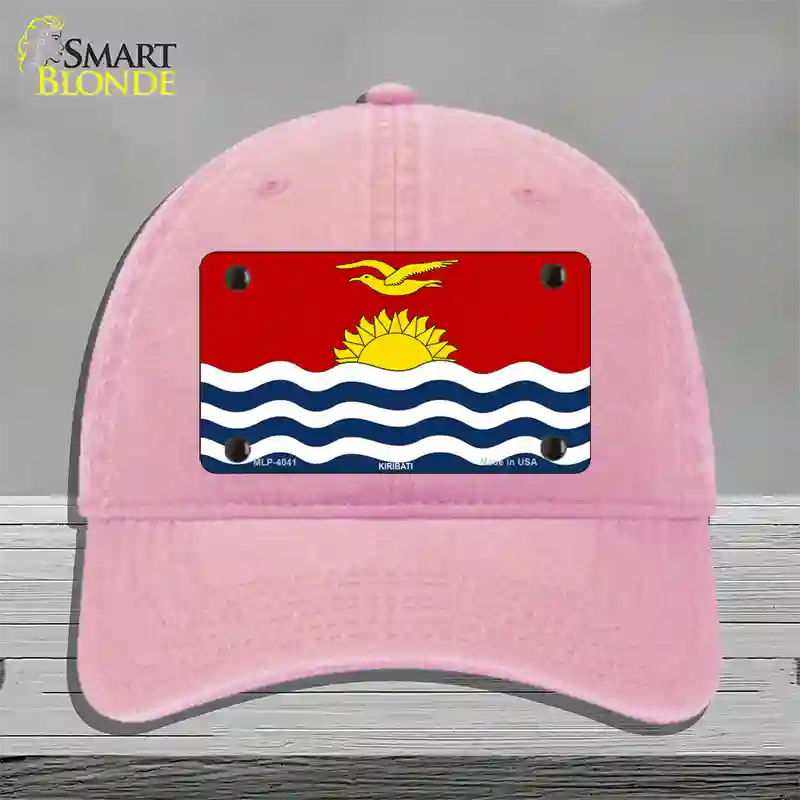 Kiribati Flag Novelty License Plate Hat Unconstructed Cotton / Pink