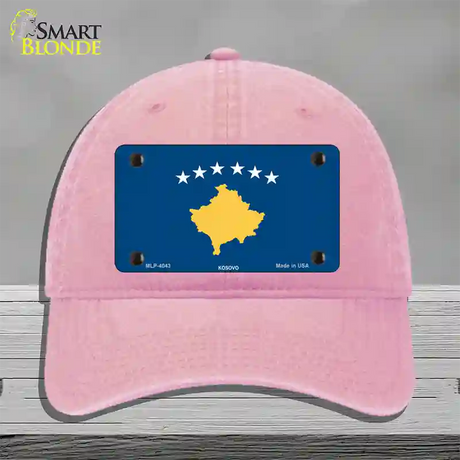 Kosovo Flag Novelty License Plate Hat Unconstructed Cotton / Pink