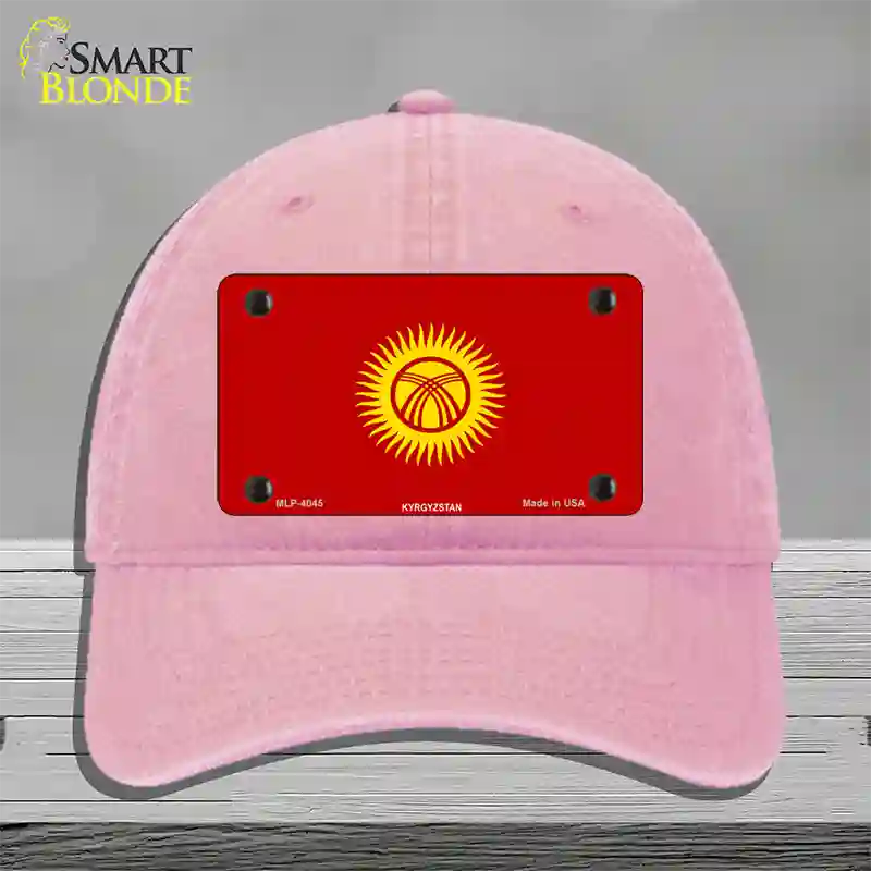 Kyrgyzsyan Flag Novelty License Plate Hat Unconstructed Cotton / Pink