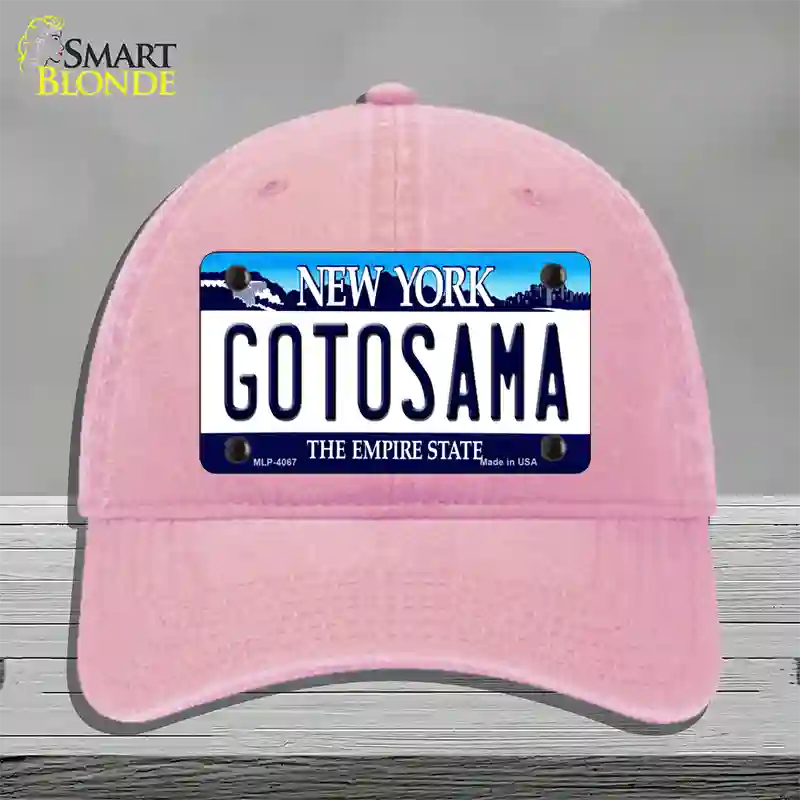 Gotosama New York Novelty License Plate Hat Unconstructed Cotton / Pink