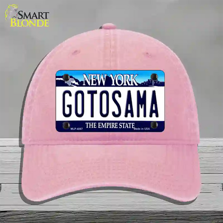 Gotosama New York Novelty License Plate Hat Unconstructed Cotton / Pink