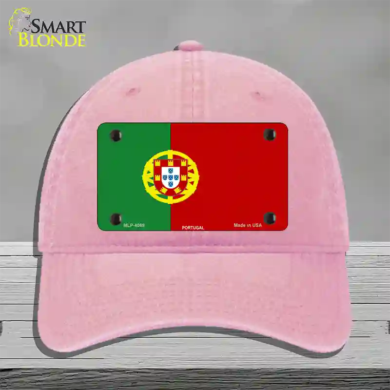 Portugal Flag Novelty License Plate Hat Unconstructed Cotton / Pink