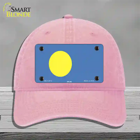 Palau Flag Novelty License Plate Hat Unconstructed Cotton / Pink