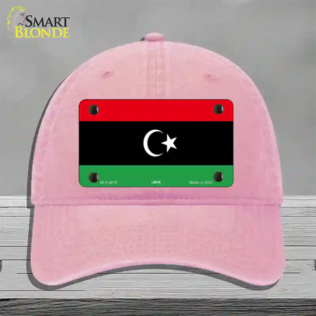 Libya Flag Novelty License Plate Hat Unconstructed Cotton / Pink