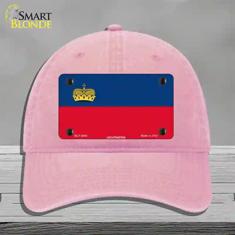 Liechtenstein Flag Novelty License Plate Hat Unconstructed Cotton / Pink