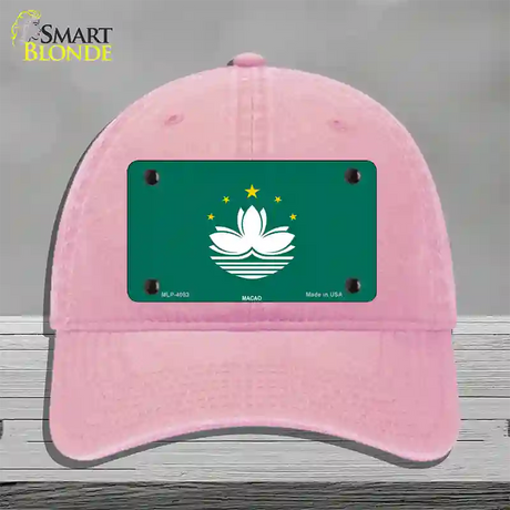 Macao Flag Novelty License Plate Hat Unconstructed Cotton / Pink