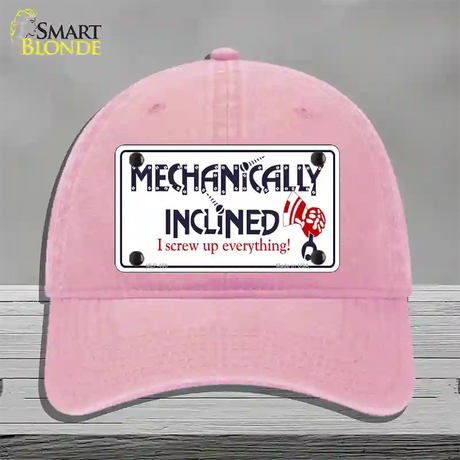 Mechanically Inclined Novelty License Plate Hat Unconstructed Cotton / Pink