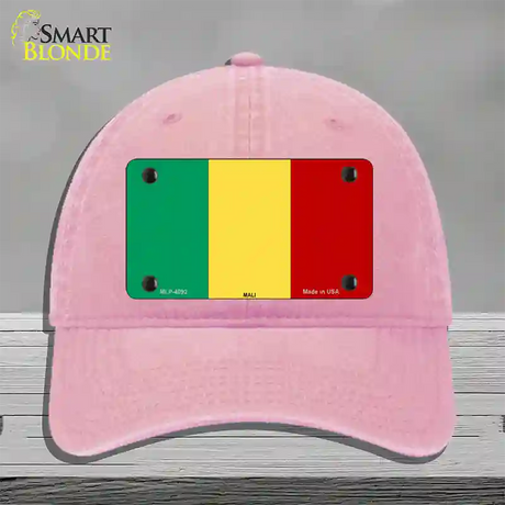 Mali Flag Novelty License Plate Hat Unconstructed Cotton / Pink