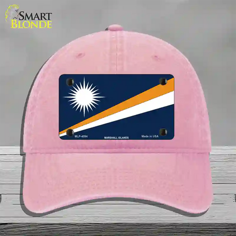 Marshall Islands Flag Novelty License Plate Hat Unconstructed Cotton / Pink