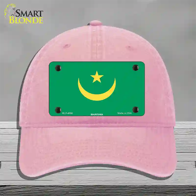 Mauritania Flag Novelty License Plate Hat Unconstructed Cotton / Pink